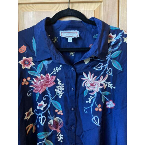 Johnny Was Workshop | Viola Wide Cuff Seaside Dress in 100% Silk | XL - Picture 6 of 10